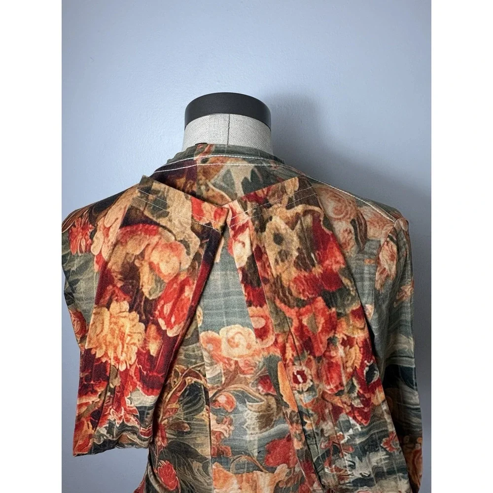 The Kit Women's Boho Artsy Women's S Long Sleeve Vintage Inspired Red Surfer Top - Picture 9 of 10